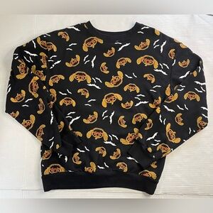 Crewneck Sweater‎ Disney Lilo And Stitch Halloween Comfort Spooky Pumpkins Sz S